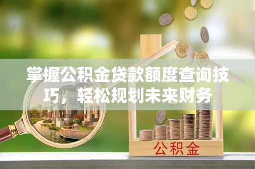 夷陵掌握公积金贷款额度查询技巧，轻松规划未来财务