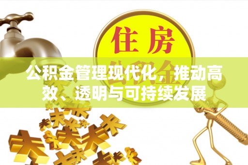 夷陵公积金管理现代化，推动高效、透明与可持续发展