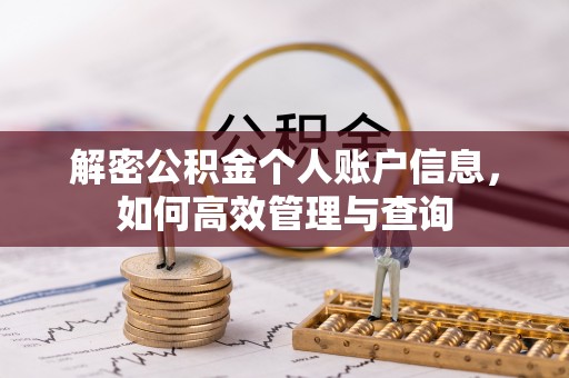 夷陵解密公积金个人账户信息，如何高效管理与查询