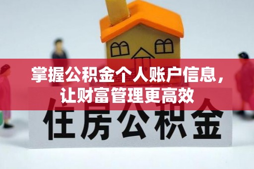 夷陵掌握公积金个人账户信息，让财富管理更高效
