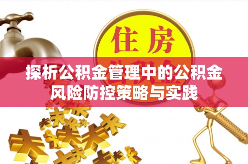 夷陵探析公积金管理中的公积金风险防控策略与实践