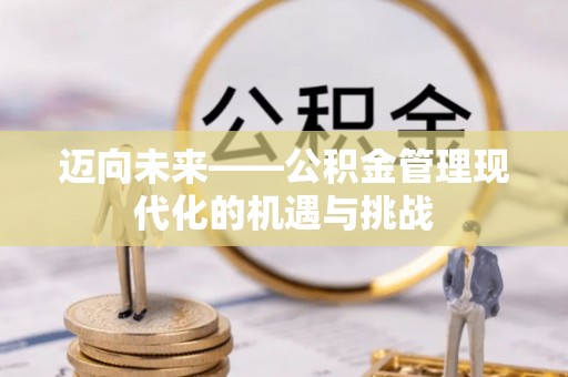 夷陵迈向未来——公积金管理现代化的机遇与挑战