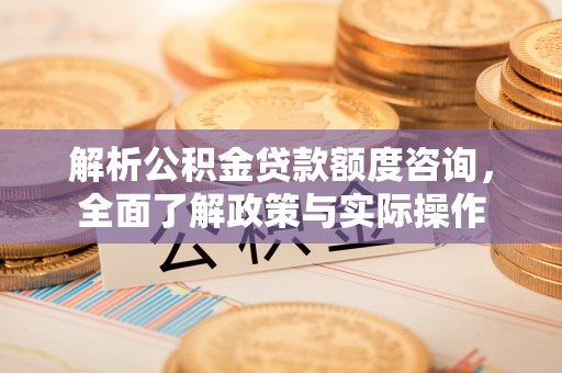 夷陵解析公积金贷款额度咨询，全面了解政策与实际操作